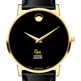 George Mason Men's Movado Gold Museum Classic Leather Shot #1
