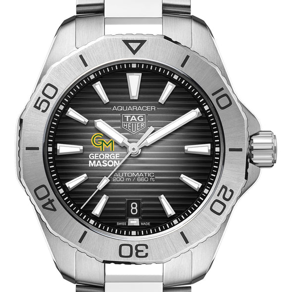 George Mason Men's TAG Heuer Steel Automatic Aquaracer with Black Dial Shot #1