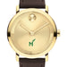 George Mason University Men's Movado BOLD Gold with Chocolate Leather Strap