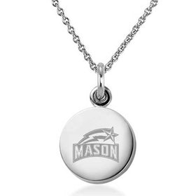 George Mason University Necklace with Charm in Sterling Silver Shot #1