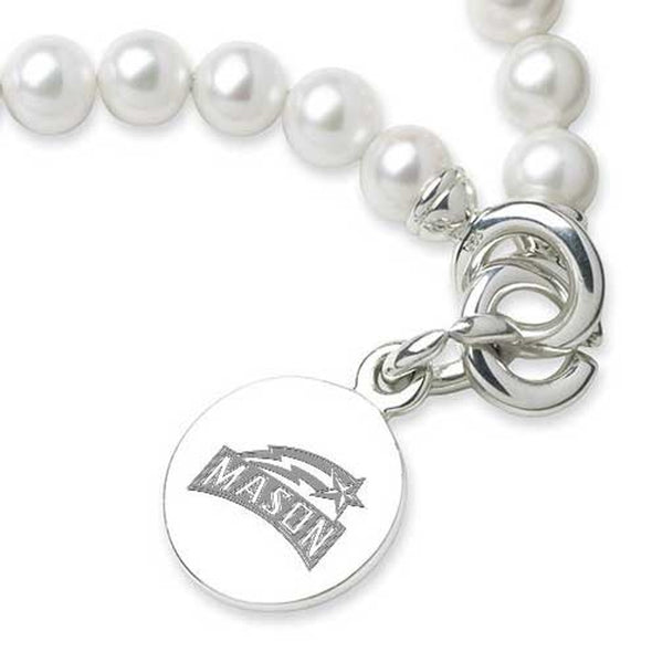 George Mason University Pearl Bracelet with Sterling Silver Charm Shot #2