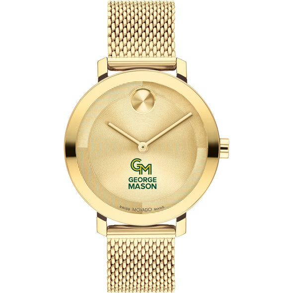 George Mason University Women's Movado Bold Gold with Mesh Bracelet Shot #2