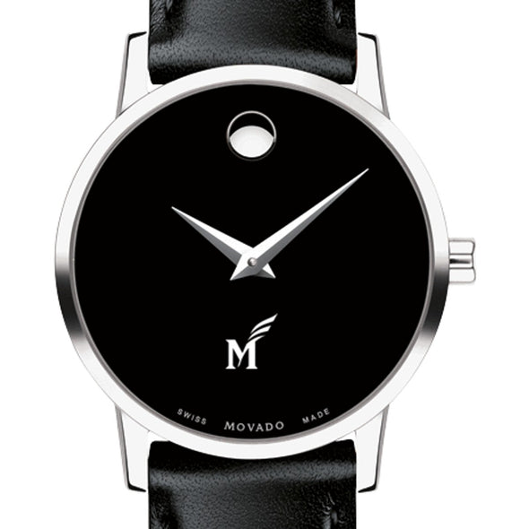 George Mason Women&#39;s Movado Museum with Leather Strap Shot #1