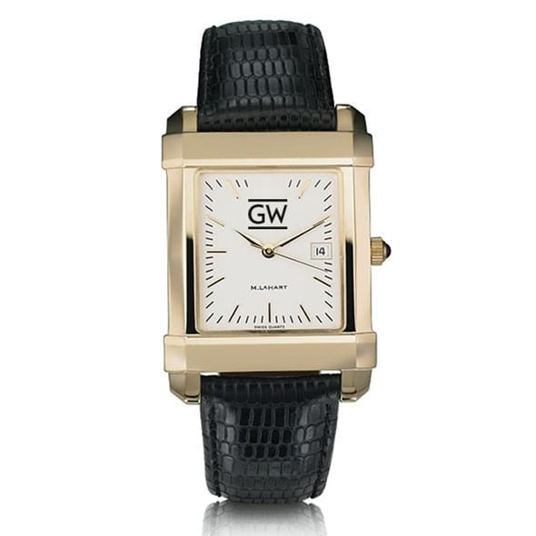 George Washington Men's Gold Quad with Leather Strap Shot #2