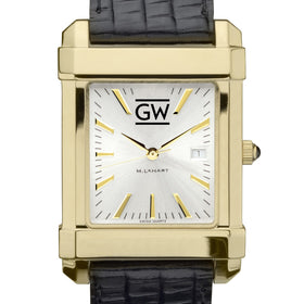 George Washington Men's Gold Watch with 2-Tone Dial & Leather Strap at M.LaHart & Co. Shot #1