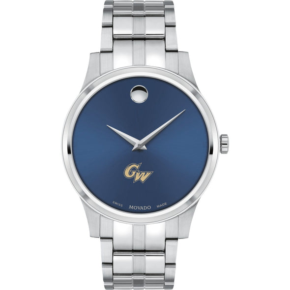 George Washington Men's Movado Collection Stainless Steel Watch with Blue Dial Shot #2