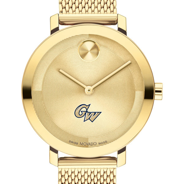 George Washington University Women's Movado Bold Gold with Mesh Bracelet Shot #1