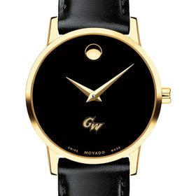 George Washington Women's Movado Gold Museum Classic Leather Shot #1