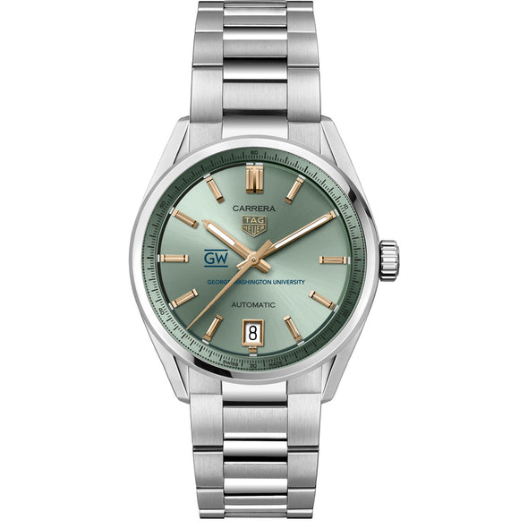 George Washington Women's TAG Heuer Steel Carrera Automatic with Green Dial Shot #2