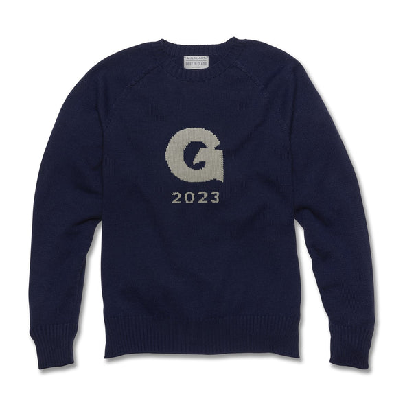 2023 Georgetown Class Year Navy Blue and Grey Sweater Shot #5