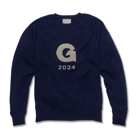 2024 Georgetown Class Year Navy Blue and Grey Sweater Shot #3