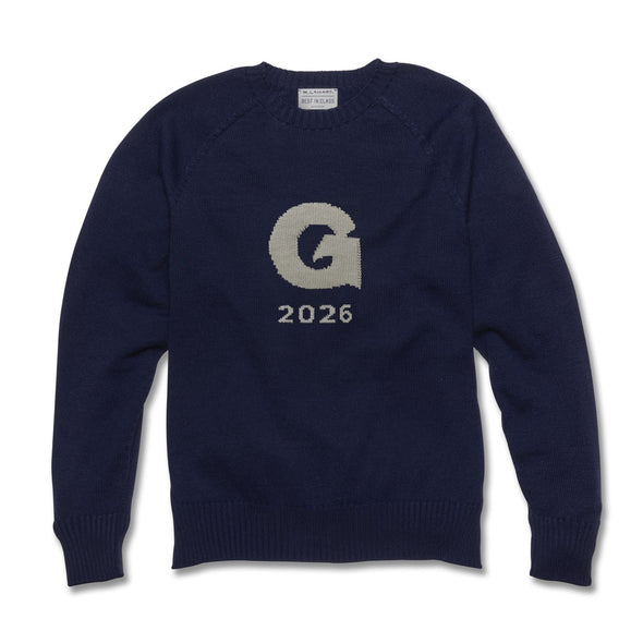 2026 Georgetown Class Year Navy Blue and Grey Sweater Shot #1
