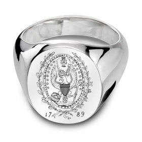 Georgetown Sterling Silver Oval Signet Ring Shot #1