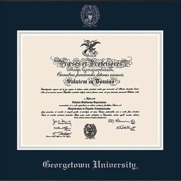 Georgetown University Diploma Frame, the Fidelitas Shot #2