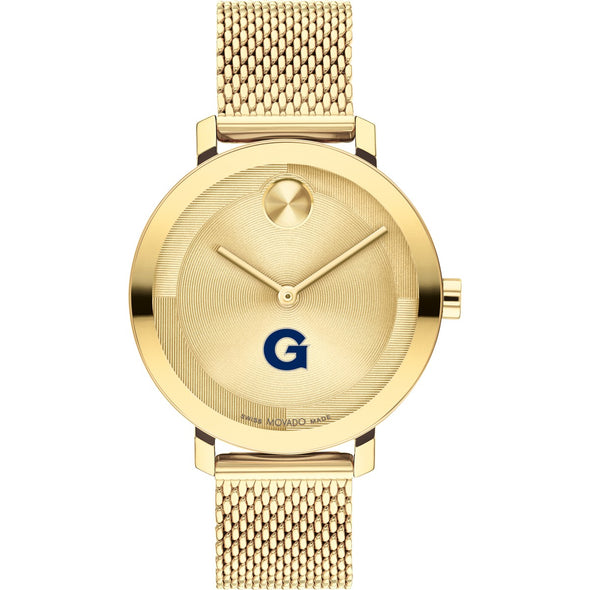 Georgetown University Women&#39;s Movado Bold Gold with Mesh Bracelet Shot #2