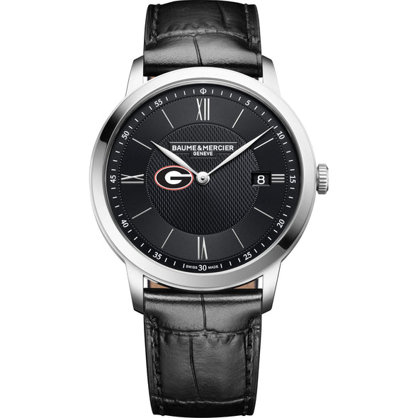 Georgia Men's Baume et Mercier 40mm Classima Quartz Watch with Black Dial & Black Leather Strap Shot #2