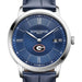 Georgia Men's Baume et Mercier 40mm Classima Quartz Watch with Blue Dial & Dark Blue Leather Strap