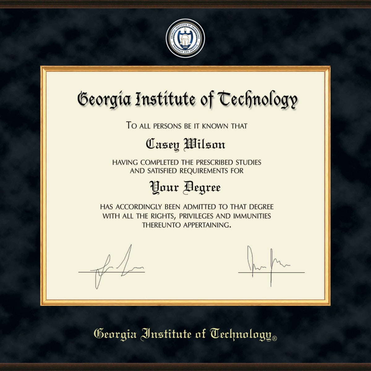 Georgia Tech Diploma Frame - Excelsior Graduation Gift | M.LaHart