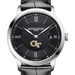 Georgia Tech Men's Baume et Mercier 40mm Classima Quartz Watch with Black Dial & Black Leather Strap