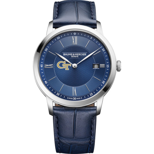 Georgia Tech Men's Baume et Mercier 40mm Classima Quartz Watch with Blue Dial & Dark Blue Leather Strap Shot #2