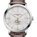 Georgia Tech Men's Baume et Mercier 40mm Classima Quartz Watch with Silver Dial & Dark Brown Leather Strap