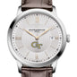 Georgia Tech Men's Baume et Mercier 40mm Classima Quartz Watch with Silver Dial & Dark Brown Leather Strap Shot #1