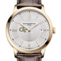 Georgia Tech Men's Baume et Mercier 40mm Gold PVD Classima Watch with Silver Dial & Dark Brown Leather Strap Shot #1