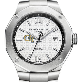 Georgia Tech Men's Baume et Mercier 42mm Riviera Watch with White Dial & Bracelet Shot #1