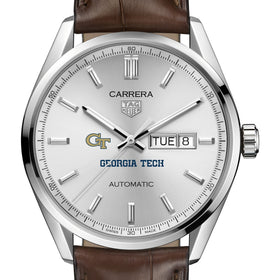 Georgia Tech Men&#39;s TAG Heuer Automatic Day/Date Carrera with Silver Dial Shot #1