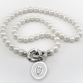 Georgia Tech Pearl Necklace with Sterling Silver Charm Shot #1