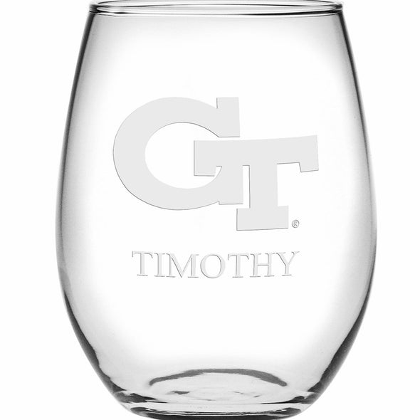Georgia Tech Stemless Wine Glasses Made in the USA - Set of 2 Shot #2
