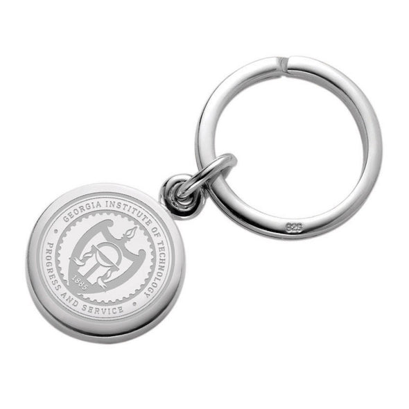 Georgia Tech Sterling Silver Insignia Key Ring Shot #1