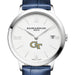 Georgia Tech Women's Baume et Mercier 36.5mm Classima Watch with White Dial & Blue Leather Strap