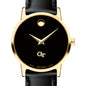 Georgia Tech Women's Movado Gold Museum Classic Leather Shot #1