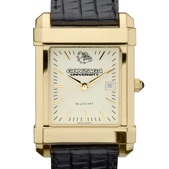 Gonzaga Men's Gold Quad with Leather Strap Shot #1