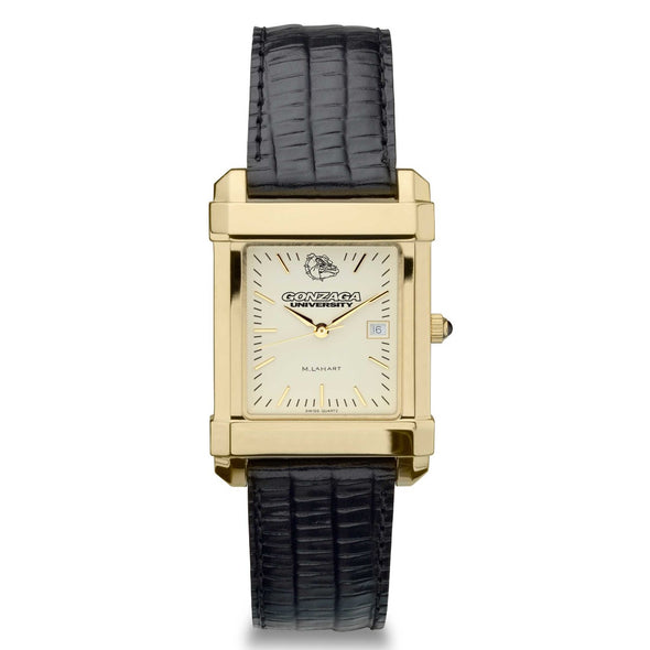 Gonzaga Men's Gold Quad with Leather Strap Shot #2