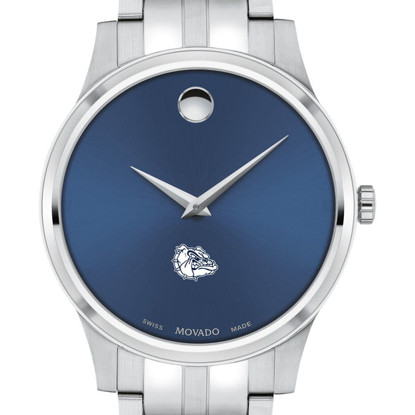 Gonzaga Men's Movado Collection Stainless Steel Watch with Blue Dial Shot #1