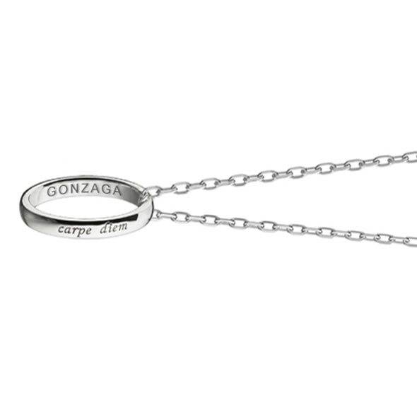 Gonzaga Monica Rich Kosann "Carpe Diem" Poesy Ring Necklace in Silver Shot #3