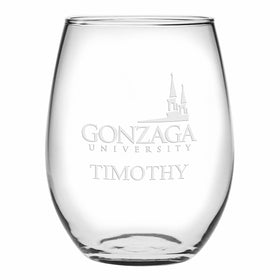 Gonzaga Stemless Wine Glasses Made in the USA - Set of 2 Shot #1