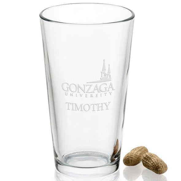Gonzaga University 16 oz Pint Glass- Set of 2 Shot #2