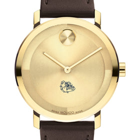 Gonzaga University Men&#39;s Movado BOLD Gold with Chocolate Leather Strap Shot #1