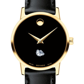 Gonzaga Women's Movado Gold Museum Classic Leather Shot #1