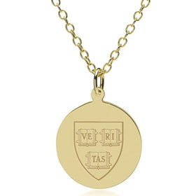 Harvard 14K Gold Pendant &amp; Chain Shot #1