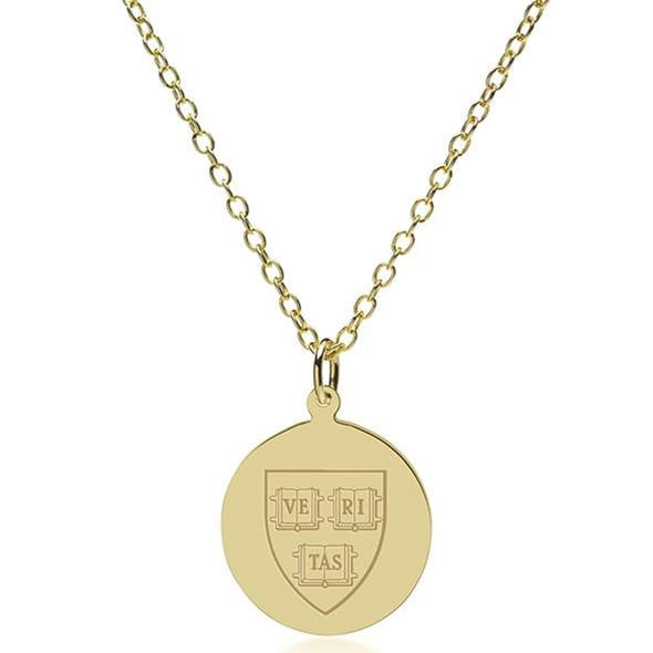 Harvard 14K Gold Pendant & Chain Shot #2