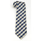 Harvard Blue & Beige Stripe Pattern Woven Silk Tie Shot #1