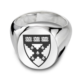 Harvard Business School Sterling Silver Oval Signet Ring Shot #1
