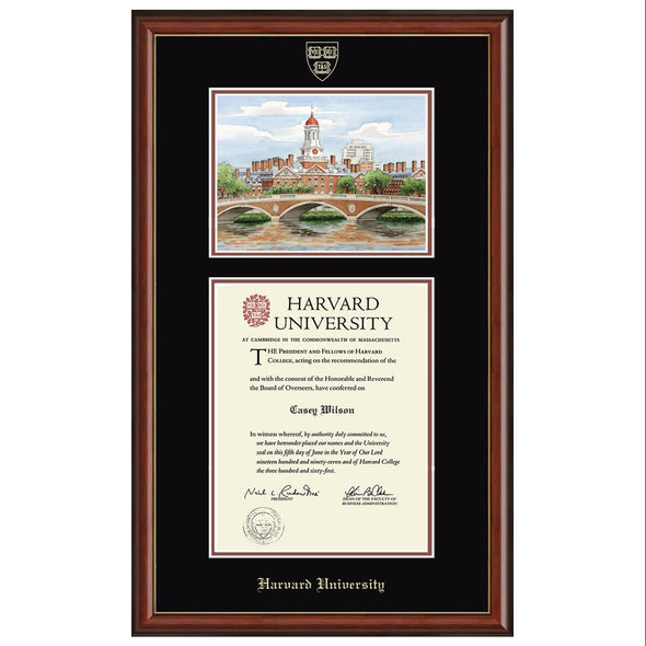 Harvard Diploma Frame - Campus Print Shot #1