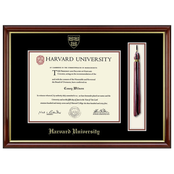 Harvard Diploma Frame with Tassel Shadow Box Shot #1