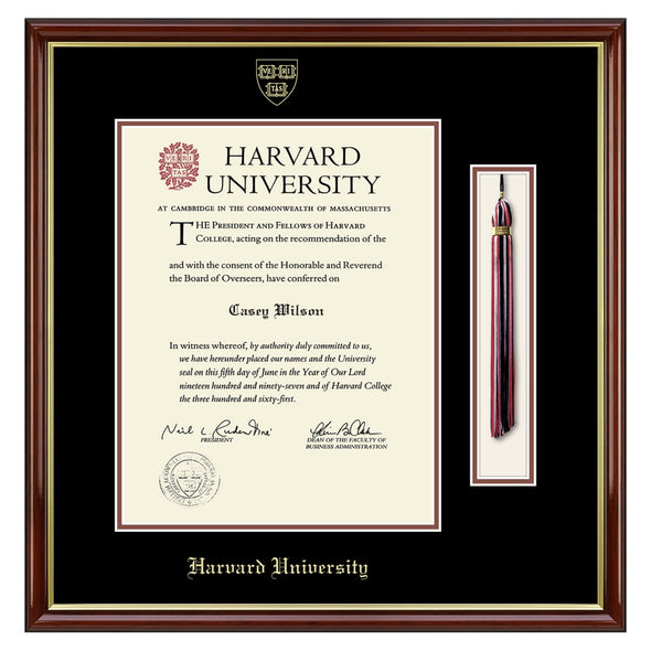 Harvard Diploma Frame with Tassel Shadow Box Shot #1