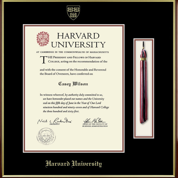 Harvard Diploma Frame with Tassel Shadow Box Shot #2